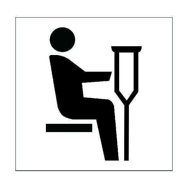 JISピクトサイン 障害のある人･けが人優先席 150角 6300001246 1点