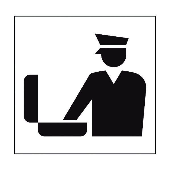 JISピクトサイン 税関/荷物検査 150角 6300001274 1点