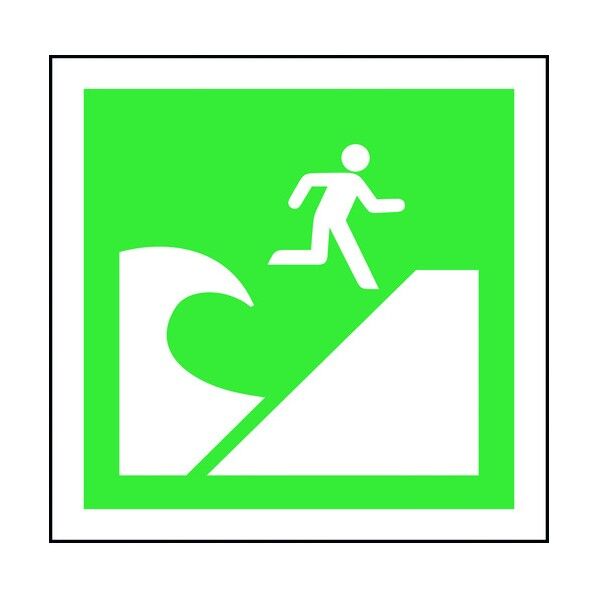 JISピクトサイン 津波避難場所 150角 6300001297 1点