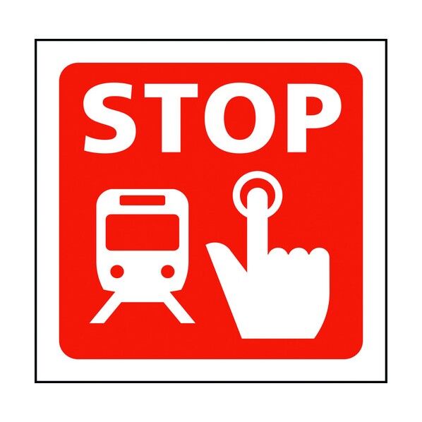 JISピクトサイン 列車の非常停止ボタン 150角 6300001299 1点