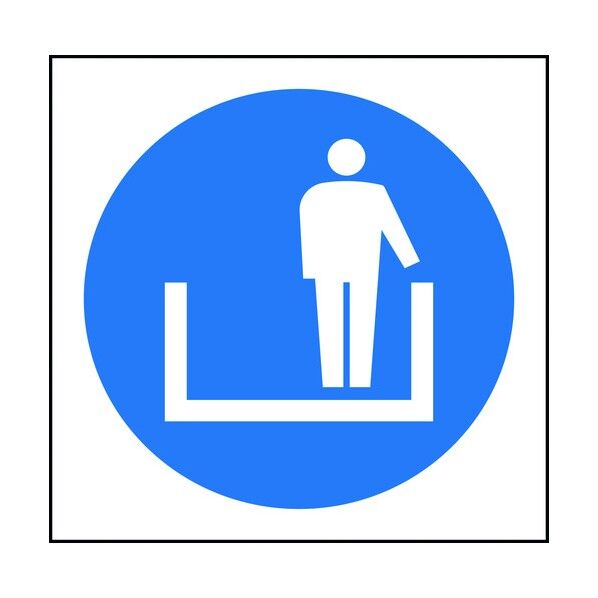 JISピクトサイン 右側にお立ちください 150角 6300001334 1点