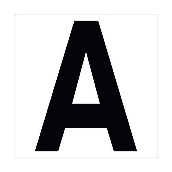 カッティングステッカー 英字A 文字高100mm 黒 6300002263 1点