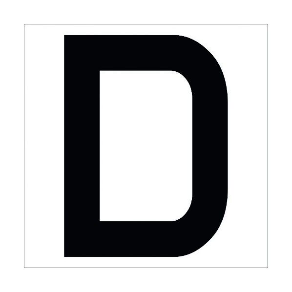 カッティングステッカー 英字D 文字高100mm 黒 6300002266 1点