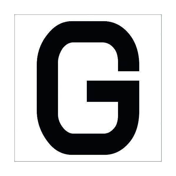 カッティングステッカー 英字G 文字高100mm 黒 6300002269 1点