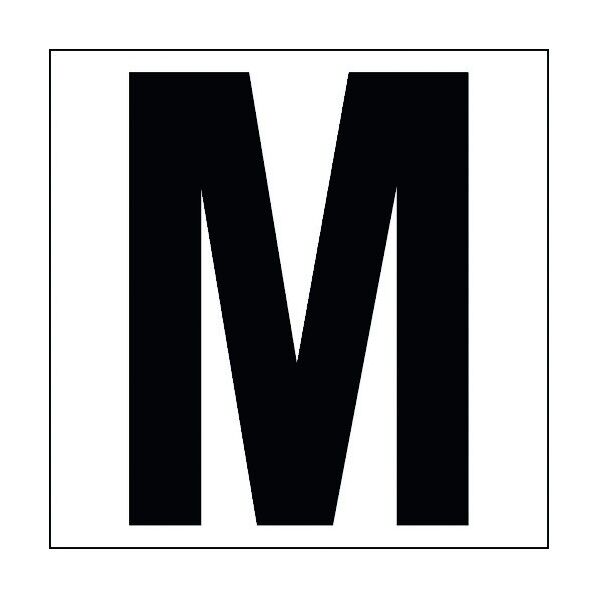 カッティングステッカー 英字M 文字高100mm 黒 6300002275 1点