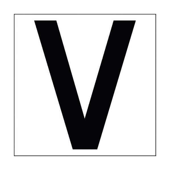 カッティングステッカー 英字V 文字高100mm 黒 6300002284 1点