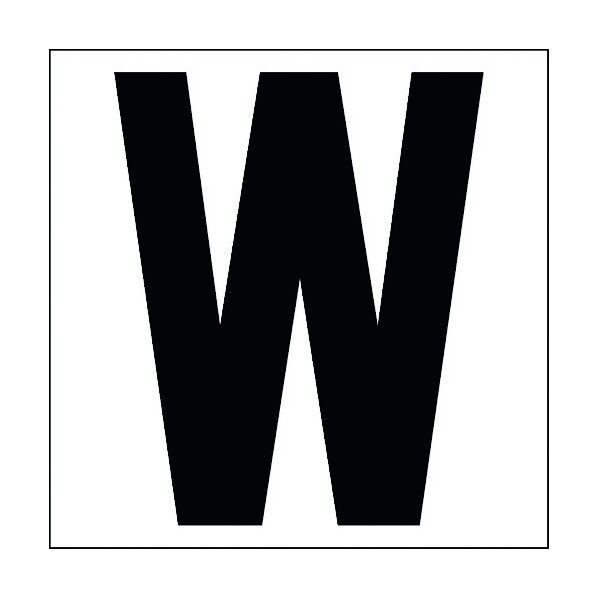 カッティングステッカー 英字W 文字高100mm 黒 6300002285 1点
