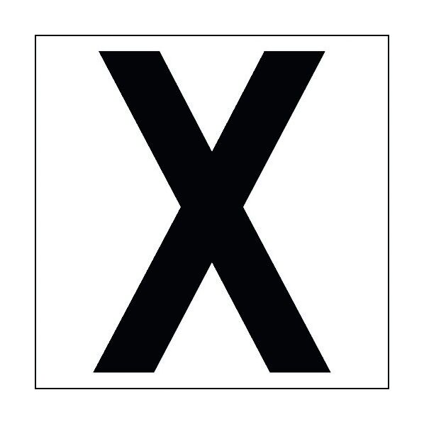カッティングステッカー 英字X 文字高100mm 黒 6300002286 1点