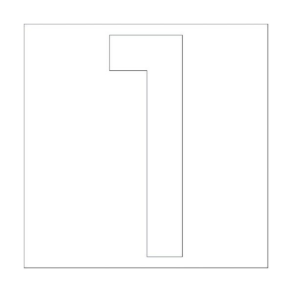 カッティングステッカー 数字1 文字高100mm 白 6300002290 1点