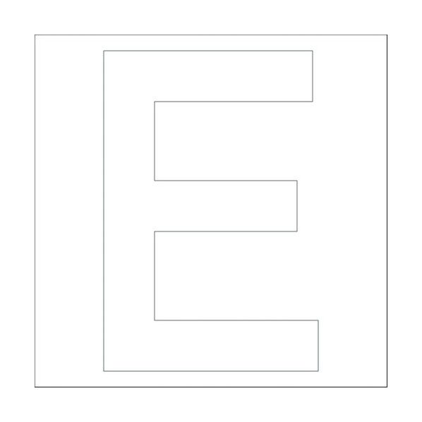 カッティングステッカー 英字E 文字高100mm 白 6300002303 1点