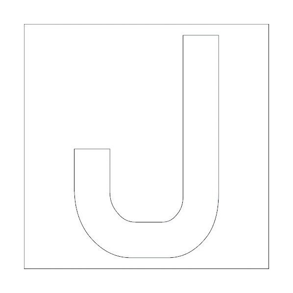 カッティングステッカー 英字J 文字高100mm 白 6300002308 1点