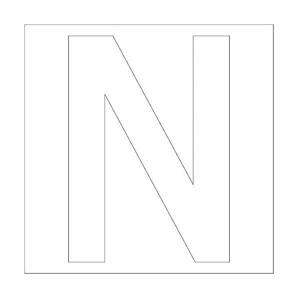 カッティングステッカー 英字N 文字高100mm 白 6300002312 1点