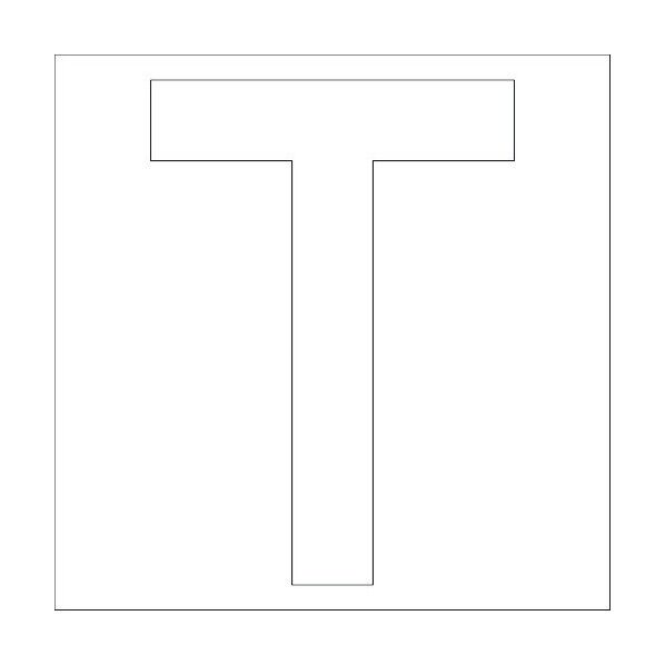 カッティングステッカー 英字T 文字高100mm 白 6300002318 1点