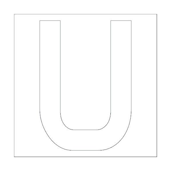 カッティングステッカー 英字U 文字高100mm 白 6300002319 1点