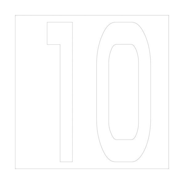 カッティングステッカー 数字10 文字高100mm 白 6300005721 1点