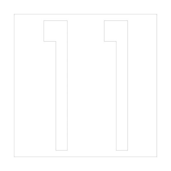 カッティングステッカー 数字11 文字高100mm 白 6300005722 1点