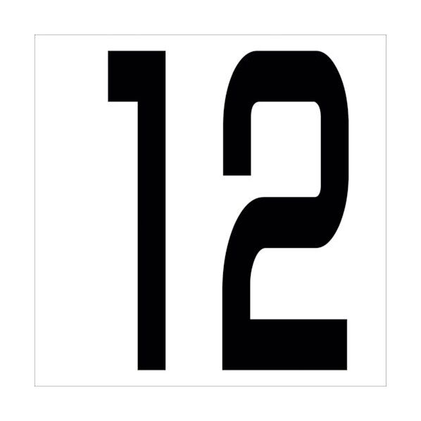 カッティングステッカー 数字12 文字高100mm 黒 6300005633 1点