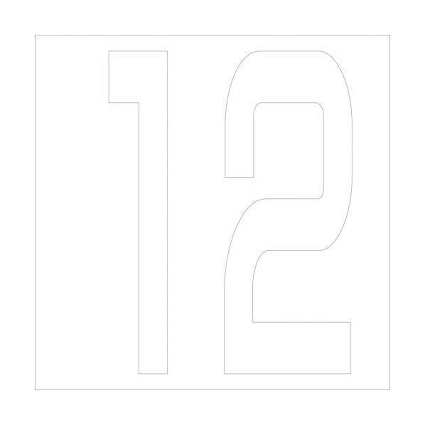 カッティングステッカー 数字12 文字高100mm 白 6300005723 1点