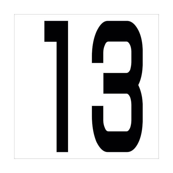 カッティングステッカー 数字13 文字高100mm 黒 6300005634 1点