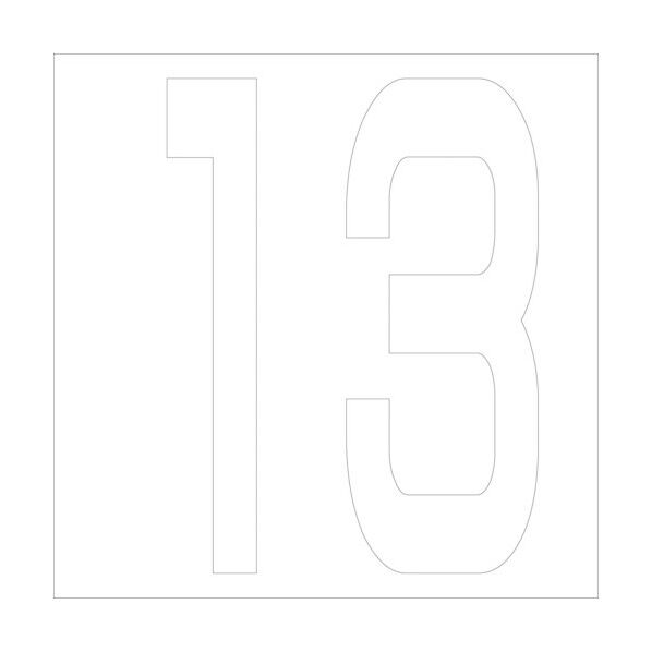カッティングステッカー 数字13 文字高100mm 白 6300005724 1点