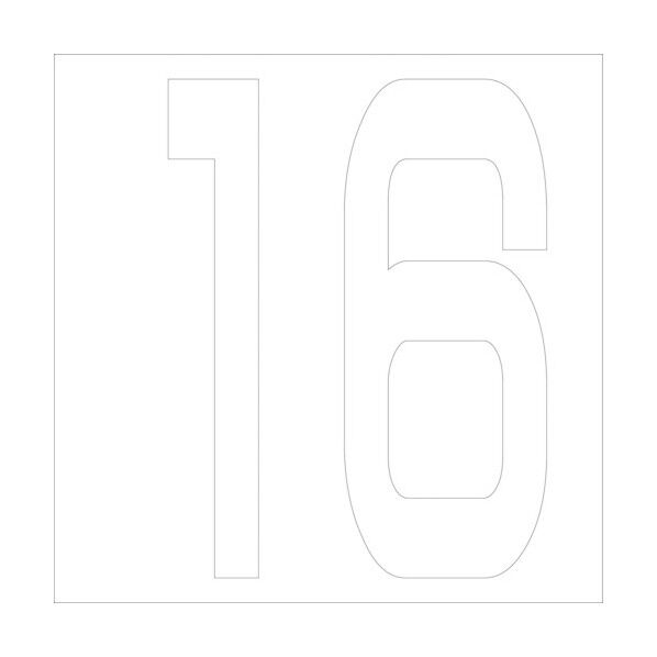 カッティングステッカー 数字16 文字高100mm 白 6300005727 1点