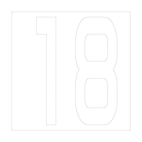 カッティングステッカー 数字18 文字高100mm 白 6300005729 1点