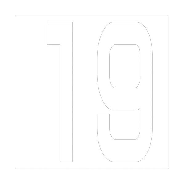 カッティングステッカー 数字19 文字高100mm 白 6300005730 1点