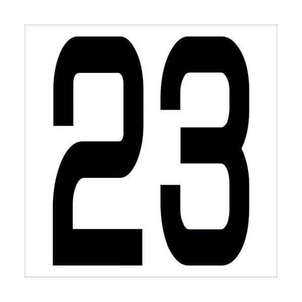 カッティングステッカー 数字23 文字高100mm 黒 6300005644 1点