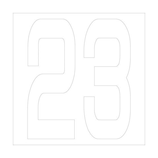 カッティングステッカー 数字23 文字高100mm 白 6300005734 1点