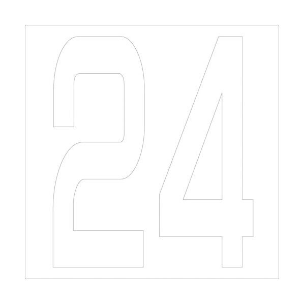 カッティングステッカー 数字24 文字高100mm 白 6300005735 1点