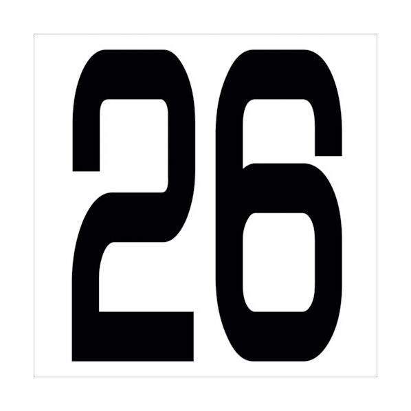 カッティングステッカー 数字26 文字高100mm 黒 6300005647 1点