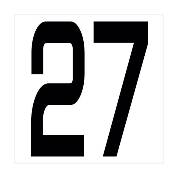 カッティングステッカー 数字27 文字高100mm 黒 6300005648 1点