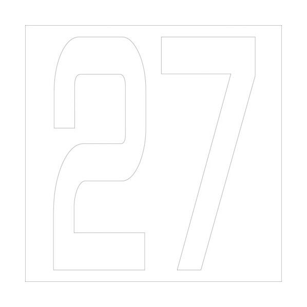 カッティングステッカー 数字27 文字高100mm 白 6300005738 1点