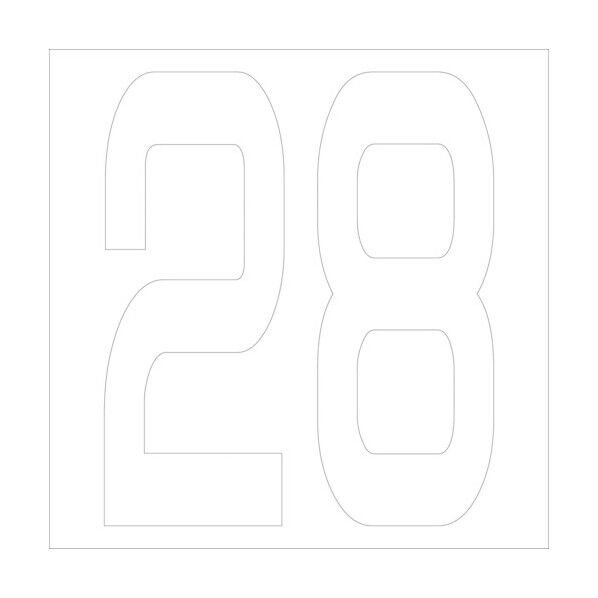 カッティングステッカー 数字28 文字高100mm 白 6300005739 1点