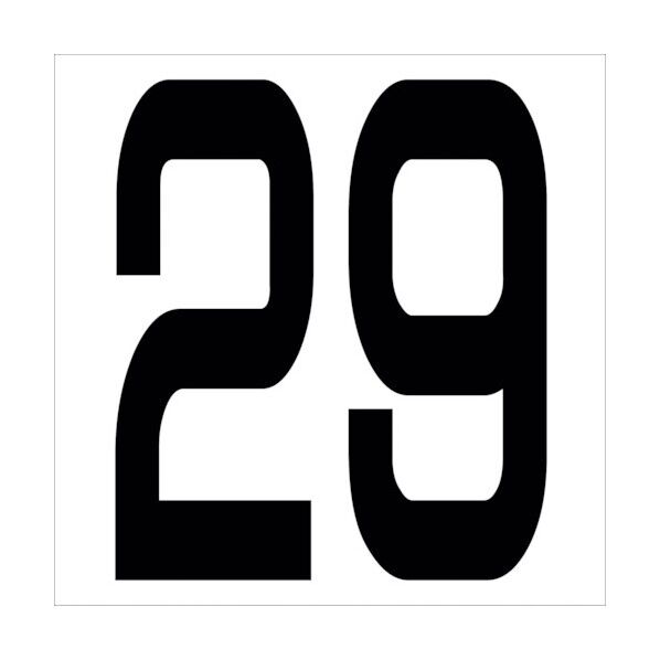 カッティングステッカー 数字29 文字高100mm 黒 6300005650 1点