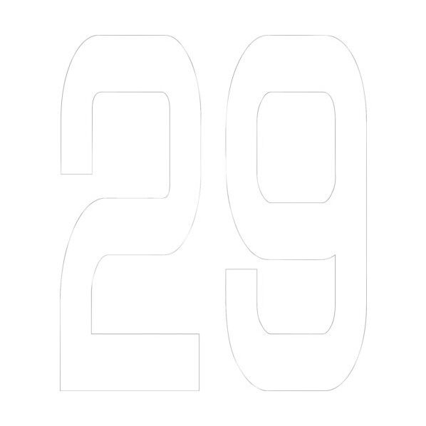 カッティングステッカー 数字29 文字高100mm 白 6300005740 1点