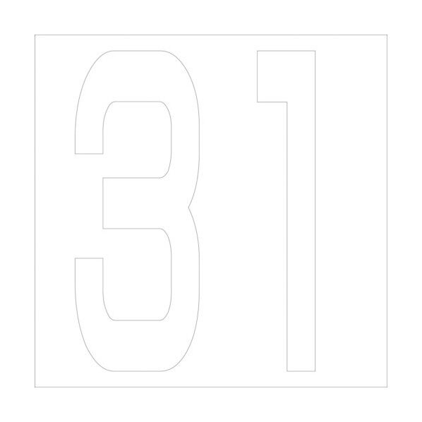 カッティングステッカー 数字31 文字高100mm 白 6300005742 1点