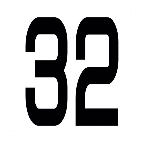 カッティングステッカー 数字32 文字高100mm 黒 6300005653 1点