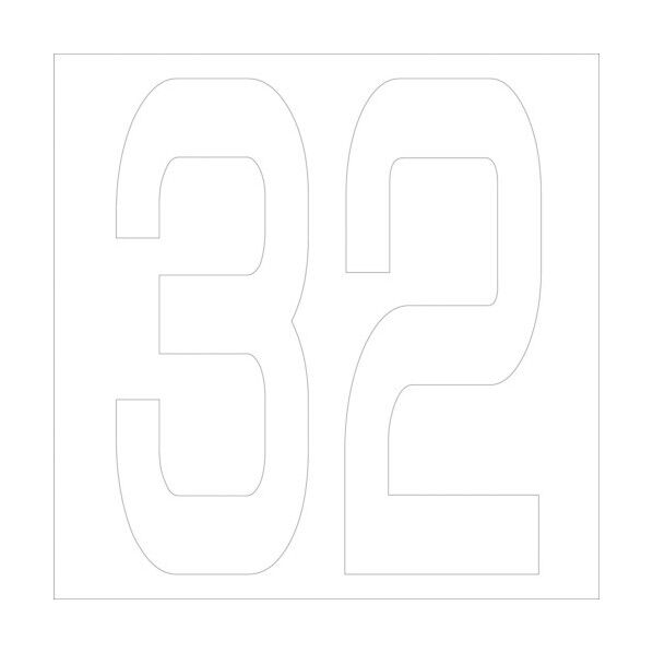 カッティングステッカー 数字32 文字高100mm 白 6300005743 1点