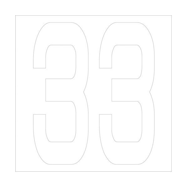 カッティングステッカー 数字33 文字高100mm 白 6300005744 1点