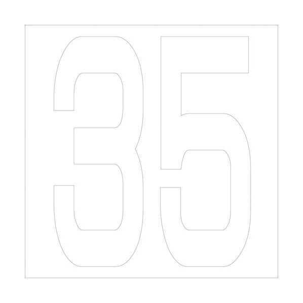 カッティングステッカー 数字35 文字高100mm 白 6300005746 1点