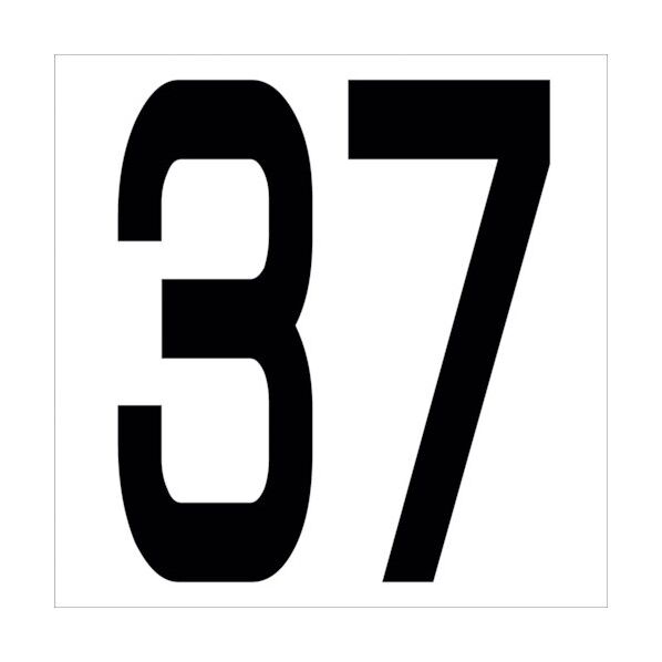 カッティングステッカー 数字37 文字高100mm 黒 6300005658 1点