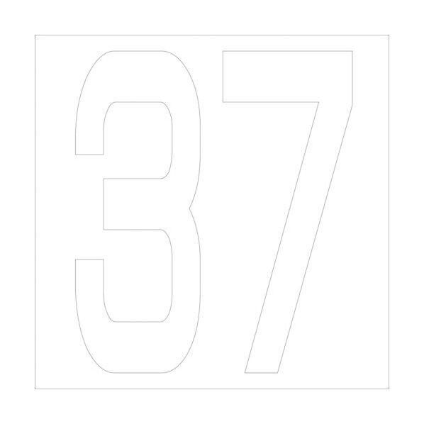 カッティングステッカー 数字37 文字高100mm 白 6300005748 1点