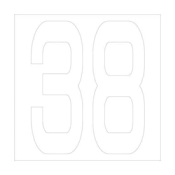 カッティングステッカー 数字38 文字高100mm 白 6300005749 1点