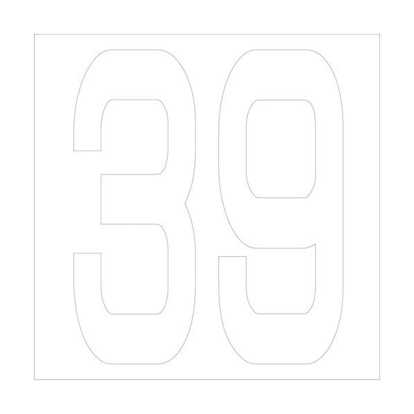 カッティングステッカー 数字39 文字高100mm 白 6300005750 1点