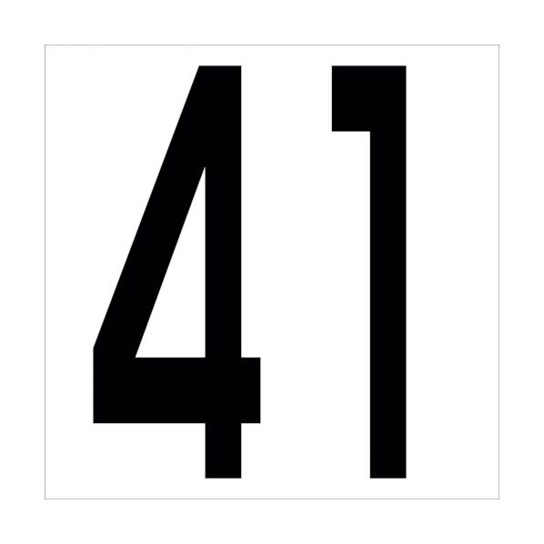 カッティングステッカー 数字41 文字高100mm 黒 6300005662 1点