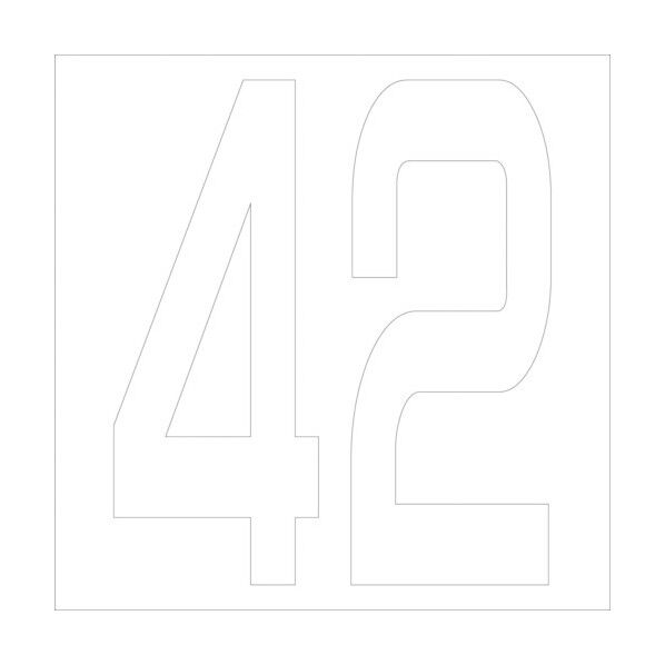 カッティングステッカー 数字42 文字高100mm 白 6300005753 1点