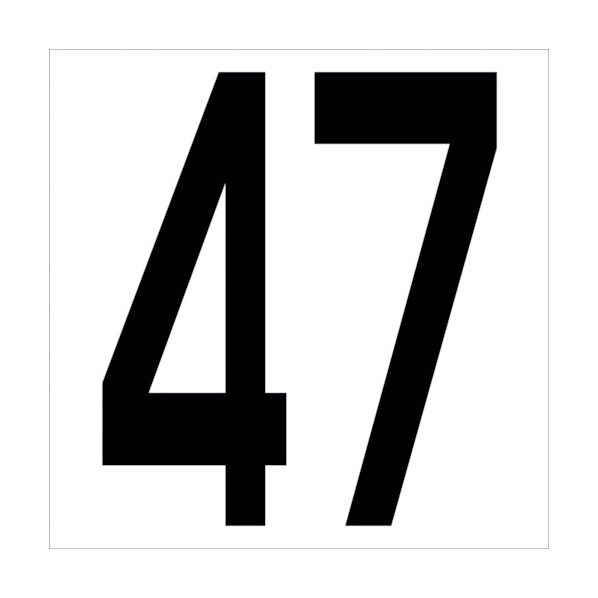 カッティングステッカー 数字47 文字高100mm 黒 6300005668 1点