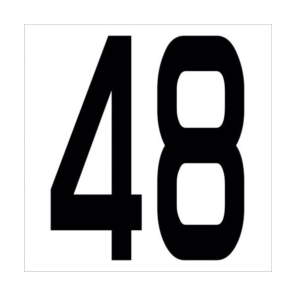 カッティングステッカー 数字48 文字高100mm 黒 6300005669 1点