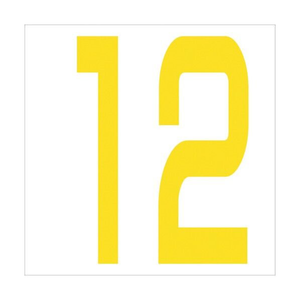 カッティングステッカー 数字12 文字高100mm 黄 6300005993 1点